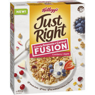 5 PACK of Kellogg's Just Right Fusion Cranberry & Apple 400g