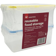 5 PACK of Essentials Reusable 1.5l Containers 2 pack