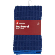 5 PACK of Essentials Microfibre Tea Towel 40x48cm 5 pack
