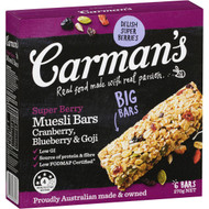 5 PACK of Carman's Super Berry Muesli Bars 6 pack