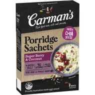 5 PACK of Carman's Super Berry & Coconut Gourmet Porridge Sachets 320g