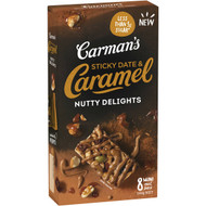 5 PACK of Carman's Nutty Delights Sticky Date & Caramel Bars 8 pack