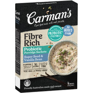5 PACK of Carman's Fibre Rich Porridge Sachets Super Seed & Vanilla Bean 6 pack
