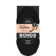 5 PACK of Bonds Smooth Footlets Low Cut Black 1 Size