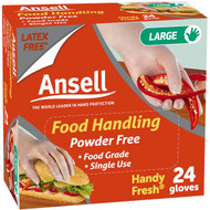 5 PACK of Ansell Gloves Powder Free Disposable Large 24 pack