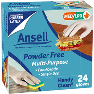 5 PACK of Ansell Gloves Handy Clean Disposable 24 pack