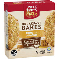 5 PACK of Uncle Tobys Oats Breakfast Bakes Honey & Roasted Almond 260g