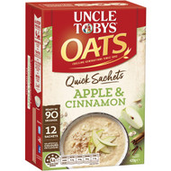 5 PACK of Uncle Tobys Oats Quick Sachets Apple & Cinnamon Porridge 420g