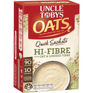 5 PACK of Uncle Tobys Oats Quick Sachets High Fibre Porridge 400g