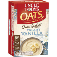 5 PACK of Uncle Tobys Oats Quick Sachets Creamy Vanilla Porridge 420g