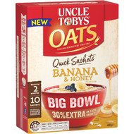 3 PACK OF Uncle Tobys Oats Banana & Honey Quick Sachets 10 pack
