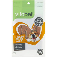 3 PACK OF Vitapet Chicken Muesli Bars 100g