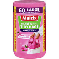 3 PACK OF Multix Kitchen Tidy Bags Large Colour Scents Rose 60 pack