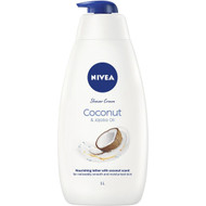 3 PACK OF Nivea Coconut Indulgent Moisture Shower Gel & Body Wash 1l