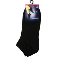 3 PACK OF WW For Ladies Low Cut Socks Plain Black Size 8-11 3 pack