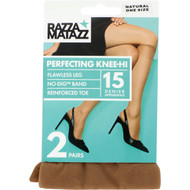3 PACK OF Razzamatazz Knee Hi Sheer Soft Tan 2 pack
