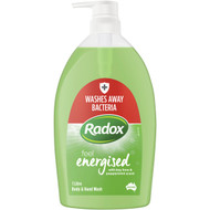3 PACK OF Radox Body Wash Energise 1l