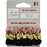 3 PACK OF Oh So Comfy Mini Satin Scrunchies 3 pack