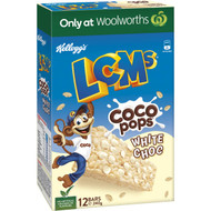 3 PACK OF Kellogg's Lcms Coco Pops White Choc Snack Bars 12 pack