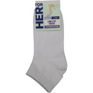 3 PACK OF For Her Womens Socks Low Cut White Size 2 - 8 3 pack
