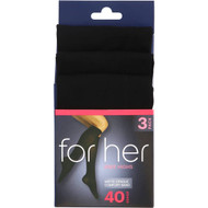 3 PACK OF Essentials Plain Opaque Knee High Black One Size 3 pack