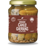 3 PACK OF Ceres Organics Chilli Gherkins 670g