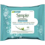 3 PACK OF Simple Daily Skin Detox Face Wipes Clear + Matte 25 pack