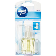 3 PACK OF Ambi Pur Plug In Air Freshener Refill Linen & Sky 20ML