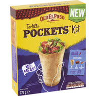 3 PACK OF Old El Paso Tortilla Pocket Kit  375g