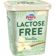 3 PACK OF Peters Lactose Free Vanilla Tub 1.2l