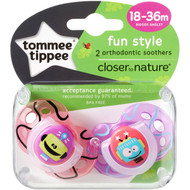 3 PACK OF Tommee Tippee Closer To Nature Fun Style Soothers 18 To36 Months 2 pack