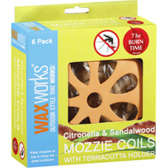3 PACK OF Waxworks Mozzie Coils With Terracotta Holder 6 pack