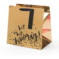 3 PACK OF Collage Square Copper And Black Hooray Gift Bag