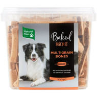 3 PACK OF The Natural Paw Company Baked Dog Biscuits Multigrain Dog Bones 500g