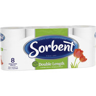 3 PACK OF Sorbent Double Length Toilet Tissue 8 pack