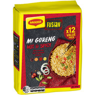 3 PACK OF Maggi Fusian 2 Minute Instant Noodles Hot & Spicy 12 pack