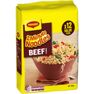 3 PACK OF Maggi 2 Minute Instant Value Pack Noodles Beef 12 pack
