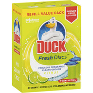 3 PACK OF Duck Toilet Fresh Disc Citrus Refill 2x36ml