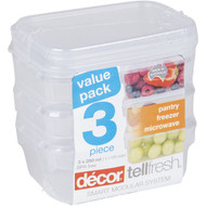 3 PACK OF Decor Tellfresh Storer Oblong 250ml 3 pack