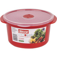 3 PACK OF Decor Microsafe Container Round 1.5l