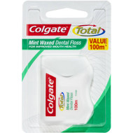 3 PACK OF Colgate Total Mint Waxed Durable Oral Care Dental Floss 100m