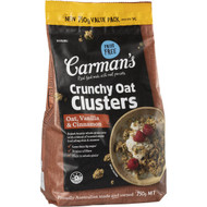 3 PACK OF Carman's Oat Clusters Vanilla Cinnamon 750g
