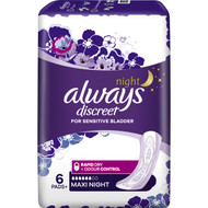 3 PACK OF Always Discreet Maxi Night For Bladder Leaks 6 pack