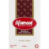 3 PACK OF Alameed Coffee Medium With Cardamom Turkish Coffee 250g