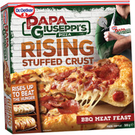 3 PACK OF Papa Giuseppi's Stuffed Crust Bbq Meat Pizza 500g