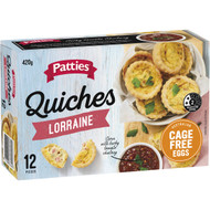 3 PACK OF Patties Mini Party Quiche Lorraine 12 pack