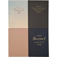 3 PACK OF 2021 Hardcover Matt Iridescent Diary Assorted