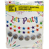 3 PACK OF Korbond Whiz Pop Bang Lets Party Bunting Garland Set