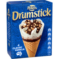 3 PACK OF Peters Drumstick Ice Cream Vanilla 4 pack