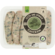3 PACK OF WW Fetta & Spinach Chicken Sausages 500g